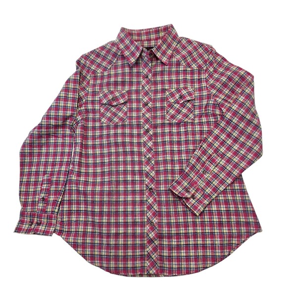 Womens ROQBA Plaid Western Shirt Long Sleeve Button‎ Up Flannel Large - Picture 1 of 6